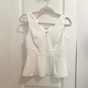 White House Black Market Ivory V-Neck Top